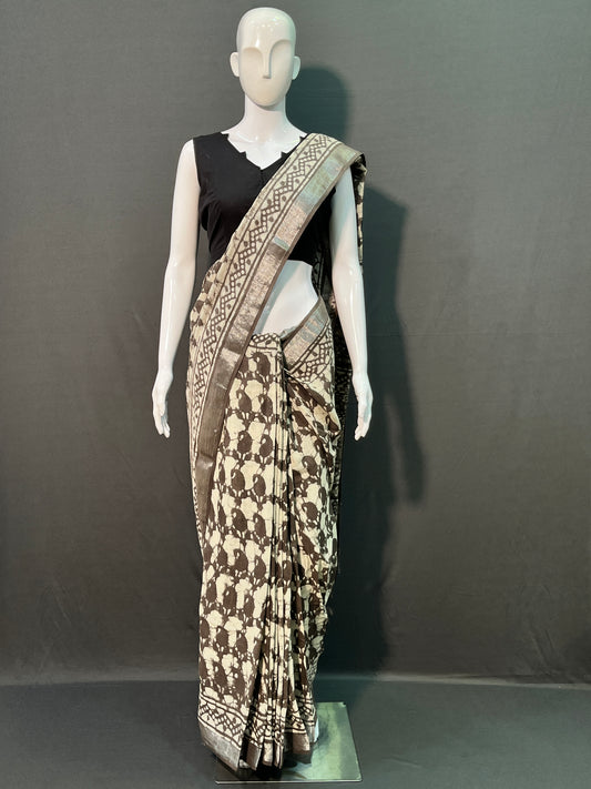 Kashish Printed Cotton Linen Saree