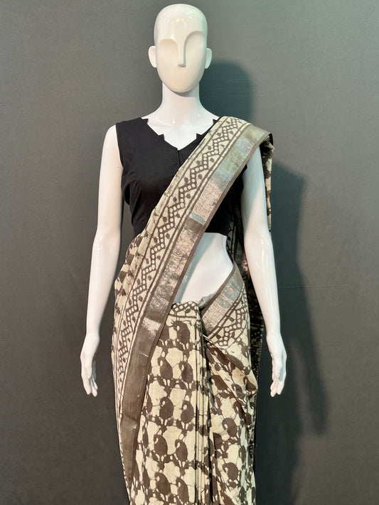 Kashish Printed Cotton Linen Saree