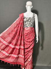 DABO Printed Cotton Linen Saree