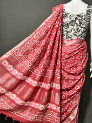 DABO Printed Cotton Linen Saree