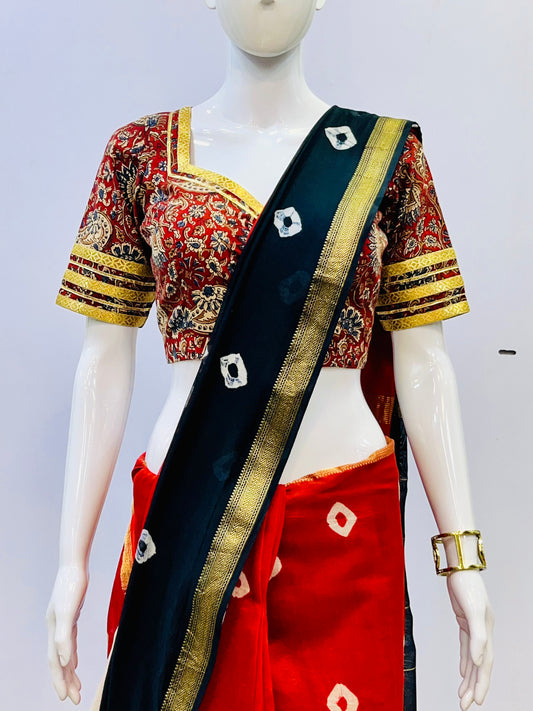 Padded Gota Kalamkari Blouse