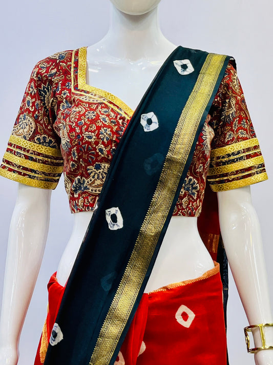 Padded Gota Kalamkari Blouse