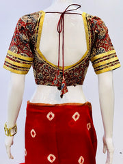 Padded Gota Kalamkari Blouse