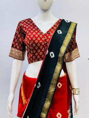 Ajrakh Modal Silk Mirror Work Padded Blouse