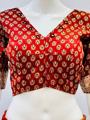 Ajrakh Modal Silk Mirror Work Padded Blouse