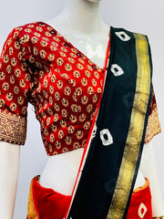 Ajrakh Modal Silk Mirror Work Padded Blouse