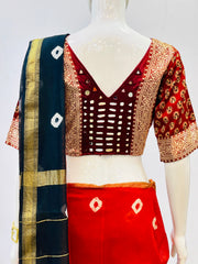 Ajrakh Modal Silk Mirror Work Padded Blouse