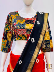 Ajrakh Patchwork Padded Blouse