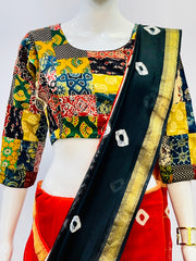 Ajrakh Patchwork Padded Blouse