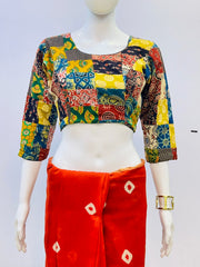 Ajrakh Patchwork Padded Blouse
