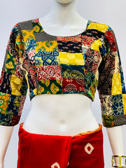 Ajrakh Patchwork Padded Blouse