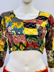 Ajrakh Patchwork Padded Blouse