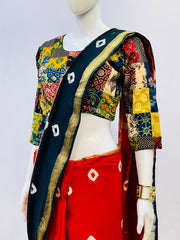 Ajrakh Patchwork Padded Blouse