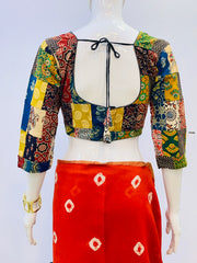 Ajrakh Patchwork Padded Blouse