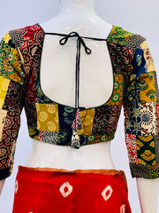 Ajrakh Patchwork Padded Blouse