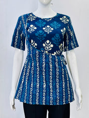 Indigo Dyed Hand Block Printed Top