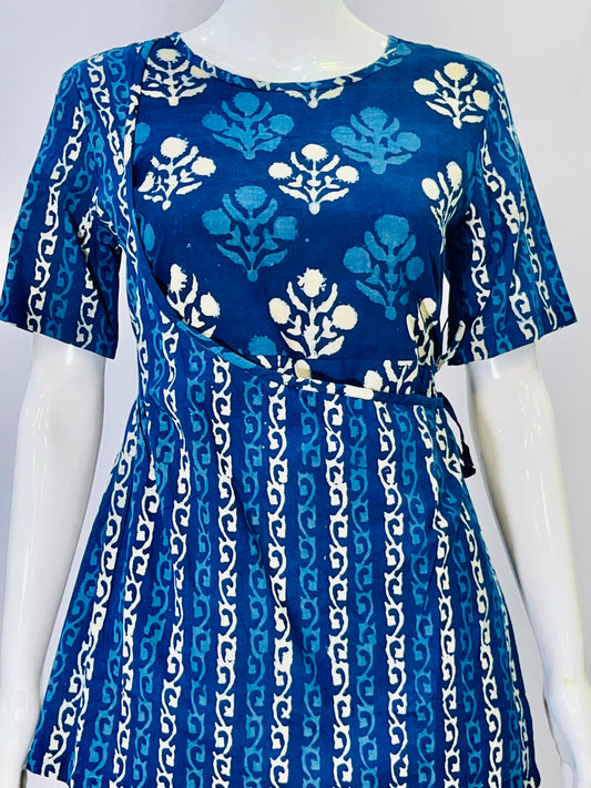 Indigo Dyed Hand Block Printed Top