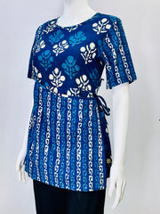 Indigo Dyed Hand Block Printed Top