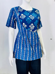Indigo Dyed Hand Block Printed Top