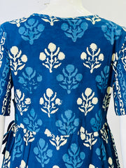 Indigo Dyed Hand Block Printed Top