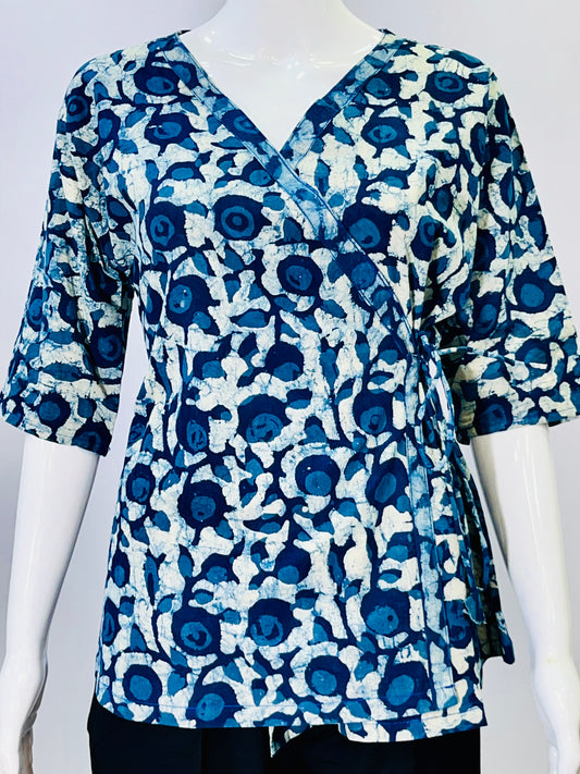 Indigo Dyed Hand Block Printed Top