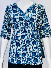 Indigo Dyed Hand Block Printed Top