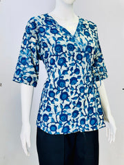 Indigo Dyed Hand Block Printed Top
