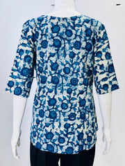 Indigo Dyed Hand Block Printed Top