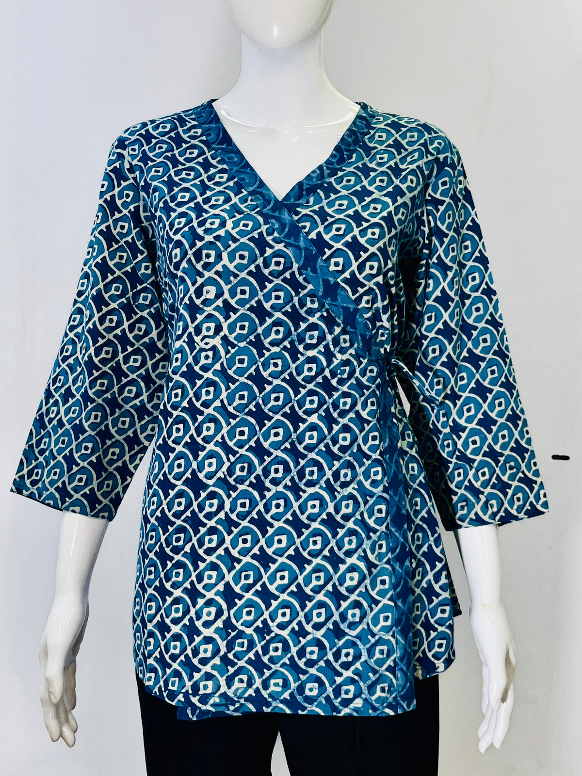 Indigo Dyed Hand Block Printed Top