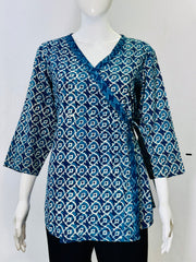 Indigo Dyed Hand Block Printed Top