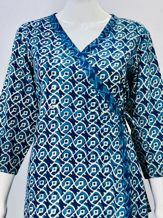 Indigo Dyed Hand Block Printed Top