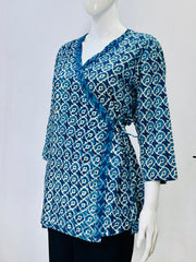 Indigo Dyed Hand Block Printed Top