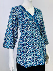 Indigo Dyed Hand Block Printed Top