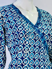 Indigo Dyed Hand Block Printed Top
