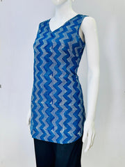 Indigo Dyed Hand Block Printed Top