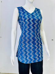Indigo Dyed Hand Block Printed Top