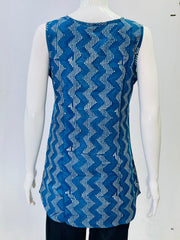 Indigo Dyed Hand Block Printed Top