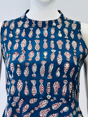Indigo Dyed Hand Block Printed Top