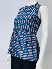 Indigo Dyed Hand Block Printed Top