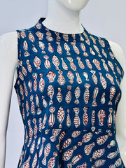 Indigo Dyed Hand Block Printed Top