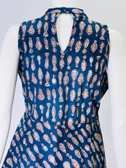 Indigo Dyed Hand Block Printed Top