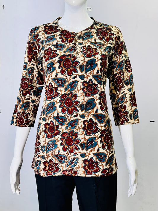 Kalamkari Hand Block Printed Top