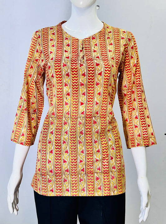 Kalamkari Hand Block Printed Top