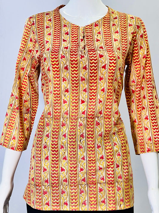 Kalamkari Hand Block Printed Top