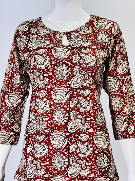 Kalamkari Hand Block Printed Top