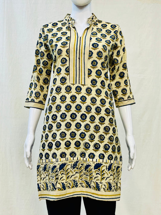 Ajrakh Hand Block Printed Short Kurti
