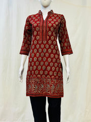 Ajrakh Hand Block Printed Short Kurti