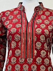Ajrakh Hand Block Printed Short Kurti