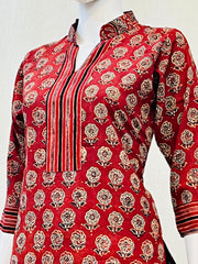 Ajrakh Hand Block Printed Short Kurti