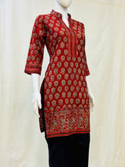 Ajrakh Hand Block Printed Short Kurti